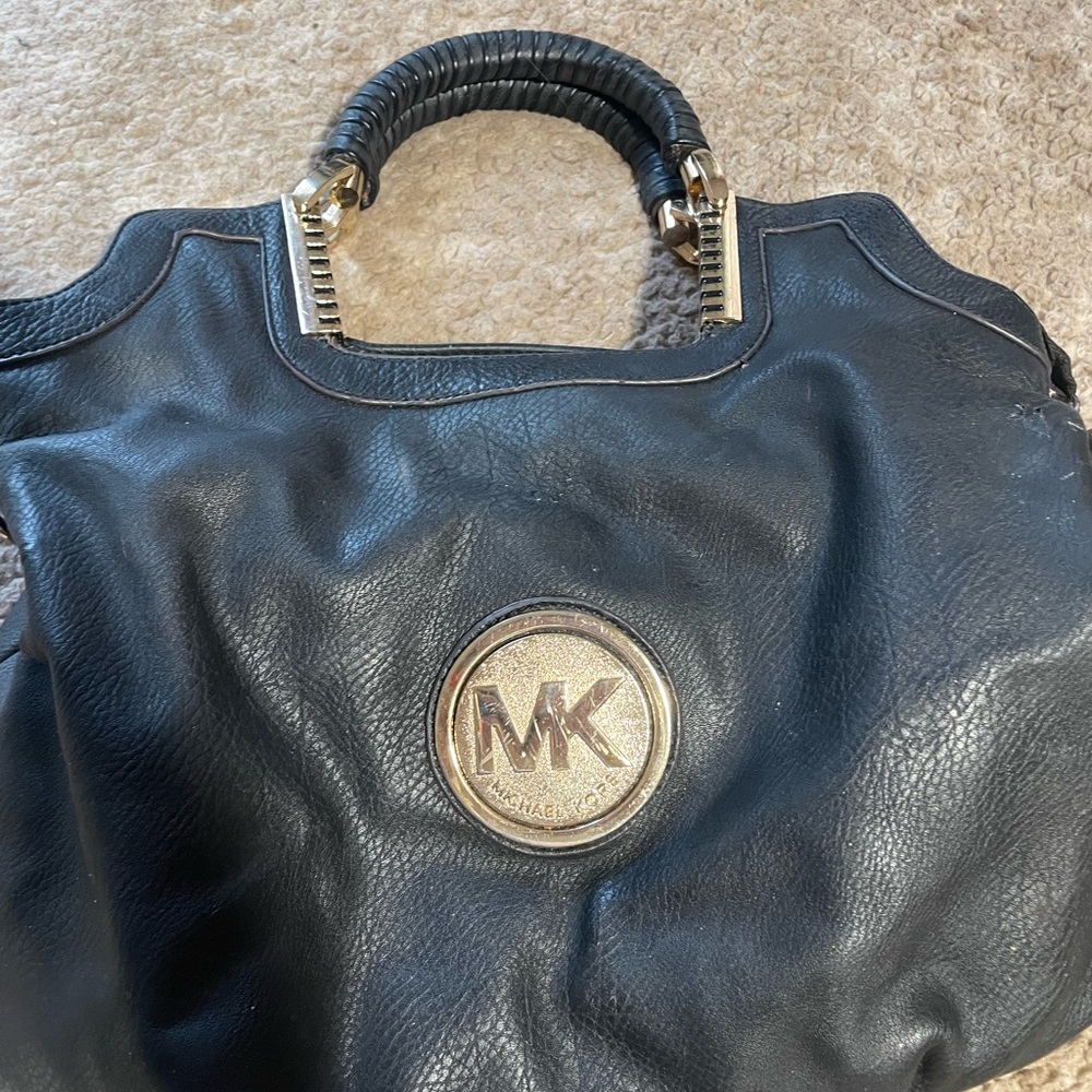 Michael Kors Black Leather Tote Bag